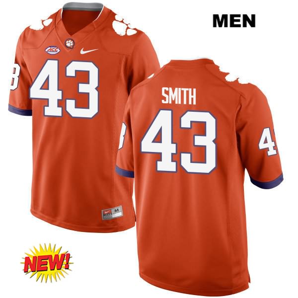 Men's Clemson Tigers #43 Chad Smith Stitched Orange New Style Authentic Nike NCAA College Football Jersey CQJ4846TU